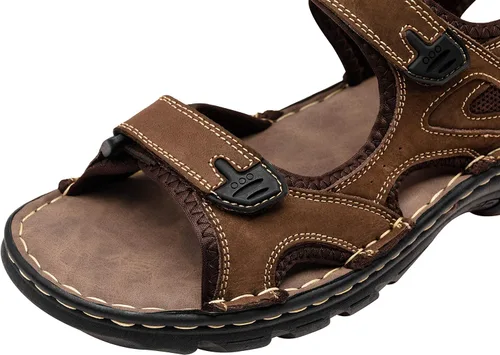 Miniatura 3 de Jousen Men's Sandals Leather Open Toe Beach Sandal Outdoor Summer Sport Sandals