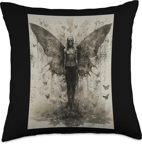 FAIRYCORE GOTHIC DESIGNS FAIRYCORE Grunge - Almohada gráfica, 18 x 18 pulgadas, multicolor