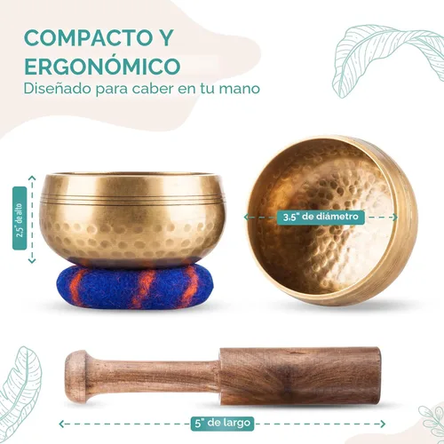 Miniatura 5 de Ohm Store Set de cuenco estilo tibetano para yoga y meditación.