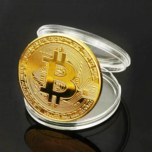 Miniatura 6 de 1 moneda conmemorativa Bitcoin chapada en oro de 24 quilates, criptomoneda BTC de 0.118 in coleccionable con funda protectora, criptomoneda