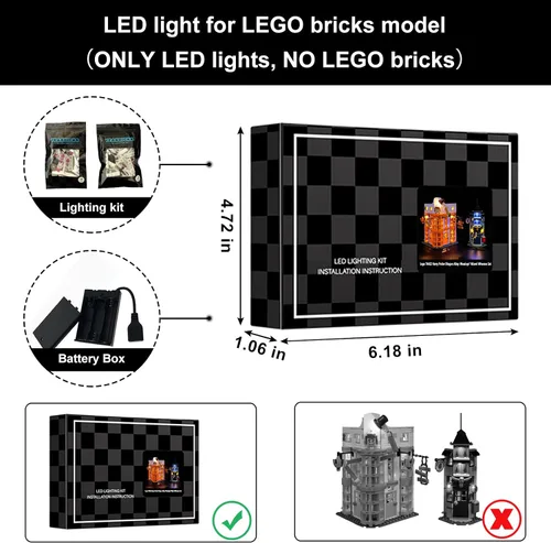 Miniatura 2 de Vaodest Luz LED para Lego 76422 Diagon Alley: Weasleys' Wizard Wheezes Set, diseño y configuración compatible con el modelo 76422