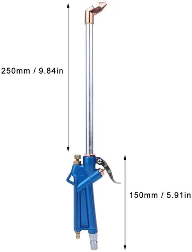 Miniatura 2 de Pistola de soplado neumática de alcance extendido de 15.75 pulgadas con entrada NPT de 1/4 pulgadas, plumero de aire resistente para limpieza