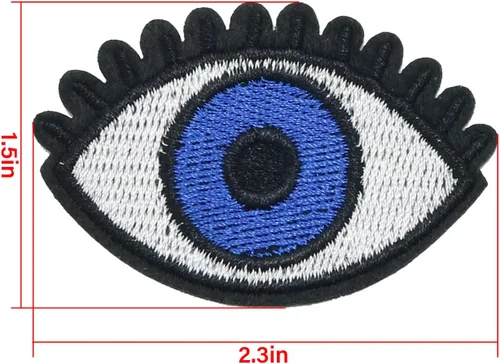 Miniatura 2 de Parche bordado de ojo azul FMHXG 10 piezas de ojos azules para coser en parches bordados, insignia para ropa, accesorios de ropa, parche