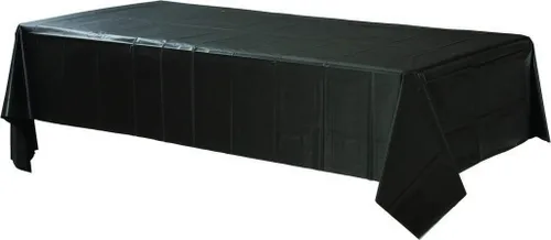 Miniatura 3 de Mantel de plástico negro azabache, 54 x 108 pulgadas (1 unidad), elegante esencial para eventos, perfecto para fiestas, bodas y ocasiones especiales