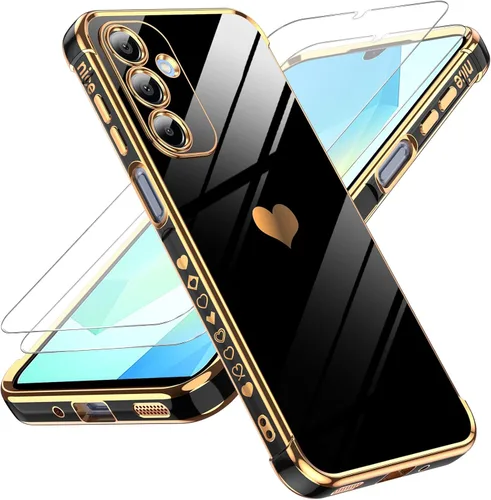 Miniatura 11 de LeYi for Moto G 5G 2025 Case: with Tempered Glass Screen Protector [2 Pcs]+ Full Camera Lens Protection,Love Heart Plating Cute Luxury Soft TPU