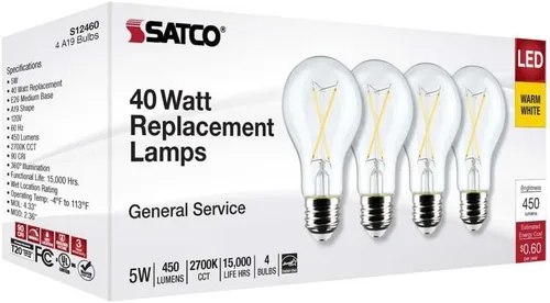 Miniatura 8 de BOMBILLA LED FLMNT A19 4PK 045923124600