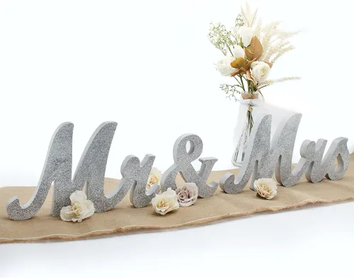 Miniatura 12 de Letrero de Mr y Mrs para mesa de boda, letras grandes de madera de Mr y Miss, letra de madera para decoración de fiesta, mesa principal de boda