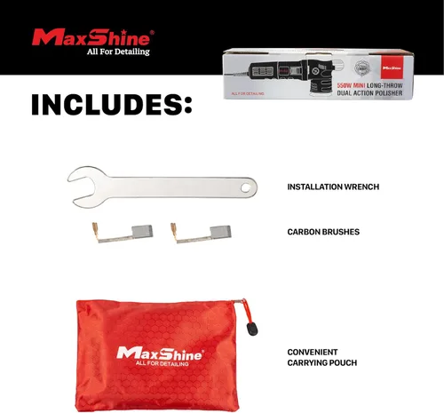 Miniatura 3 de Maxshine Pulidora M312 de doble acción, amortiguador de coche de 0.472 pulgadas con placa de respaldo de 3 pulgadas, motor de 550 W, herramienta