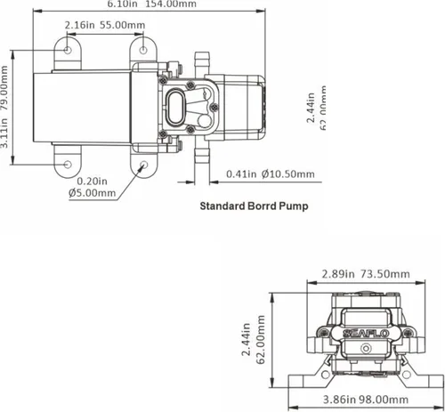Miniatura 11 de RV/Marina bomba de cebado automático nueva 12 voltios DC/12 V, diafragma de agua dulce 35 PSI