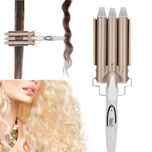 Miniatura 6 de Rizador de pelo, 3 rizadores de pelo de 0.866 in, rizador de pelo de cerámica portátil ajustable con temperatura ajustable para cabello rápido