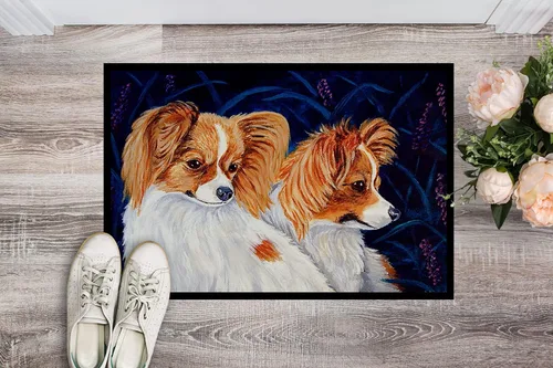 Miniatura 2 de Caroline's Treasures 7241MAT Papillon - Felpudo de 18 x 27 pulgadas, para interiores y exteriores, para entrada, antideslizante, lavable, de pelo