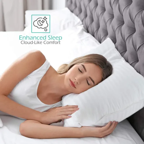 Miniatura 7 de Nestl Almohada corporal para adultos – Almohada larga para cama – Almohada de embarazo alternativa de plumón – Almohada 100% algodón con relleno