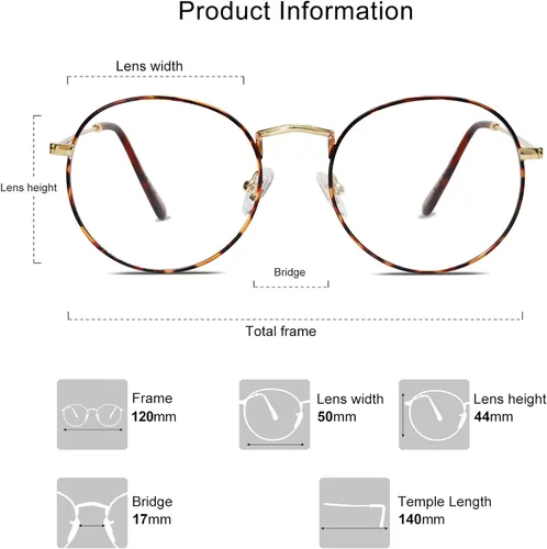 Miniatura 3 de SOJOS Blue Light Blocking Computer Glasses Round Eyewear Anti Blue Light Lens Preppy Chic SJ5024B