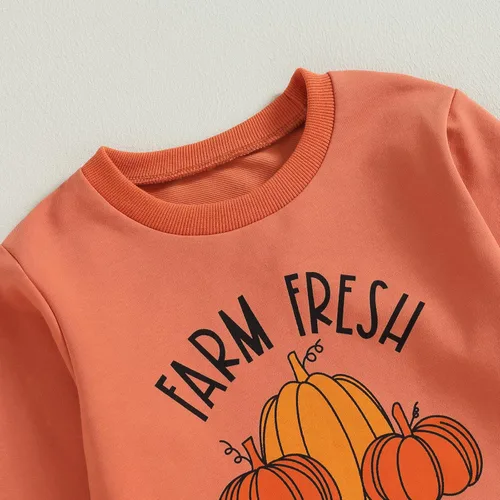 Miniatura 39 de Traje de Halloween para bebé niña, manga larga, cuello redondo, letras de fantasma, parte superior con estampado de fantasma, parte inferior