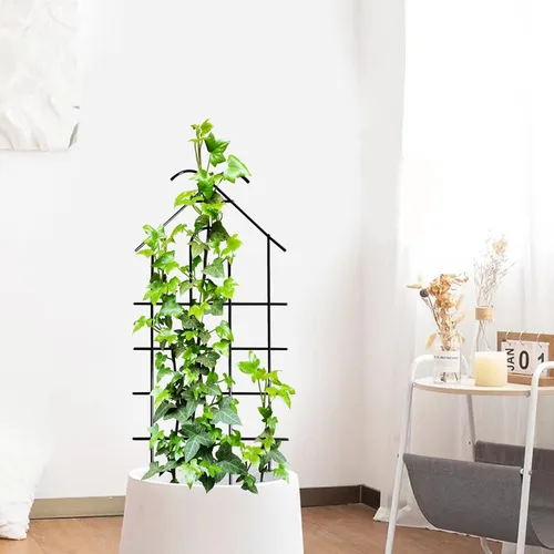 Miniatura 9 de ARIFARO Enrejado de metal de 24 pulgadas para plantas trepadoras, paquete de 4 enrejados para plantas en maceta, enrejado negro para interiores