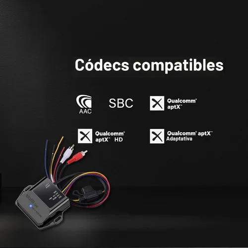 Miniatura 5 de Receptor Bluetooth 5.2 para automóvil – aptX adaptativo, aptX HD, AAC, SBC – Compatible con 12 V/24 V, disparador remoto, salida RCA estéreo