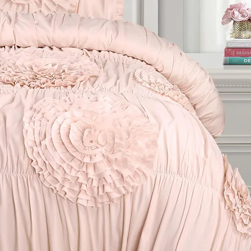 Miniatura 2 de Lush Decor Serena Juego de Edredón, Juego de 2 Piezas, Twin XL, Rosa Pálido - Juego de Ropa de Cama Rosa Twin XL - Lindo Edredón Tamaño Twin XL