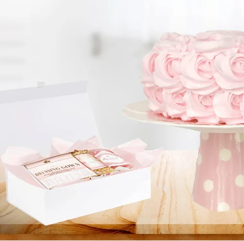 Miniatura 6 de Purple Q Crafts 1 Paquete Caja de Regalo Dura Blanca con Tapa de Cierre Magnético 10.5"x7"x3" Cajas de Favor Rectangulares con Acabado Blanco