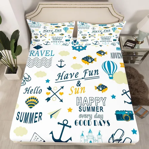 Miniatura 38 de Lake House - Sábana bajera ajustable tamaño individual, sábanas de anclaje náutico para niños, adolescentes, adultos, dormitorio, juego de ropa