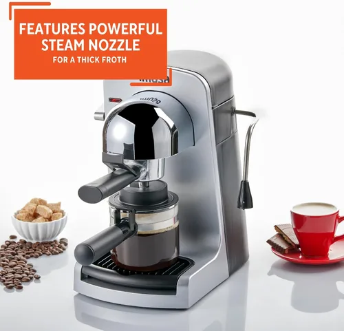 Miniatura 6 de IMUSA Cafetera eléctrica para Espresso y Cappuccino Bistro de 4 tazas, plateado