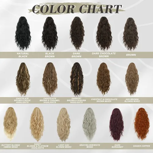 Miniatura 7 de BARSDAR Extensión de cola de caballo negra, extensiones de cabello de cola de caballo con clip de garra de 18 pulgadas para mujer, extensiones