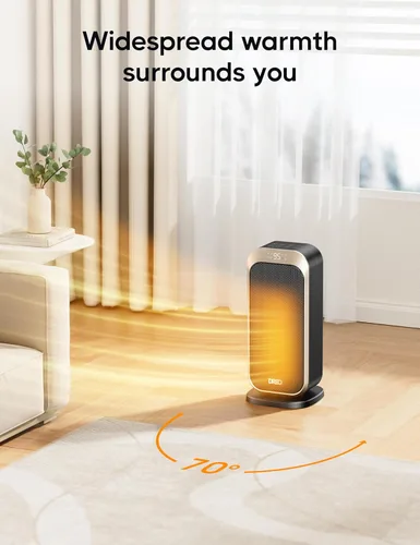 Miniatura 4 de DREO Calentadores de espacio para uso en interiores, calentador eléctrico portátil de 1500 W con control remoto y termostato, cerámica PTC, calor