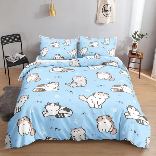 Miniatura 10 de Juego de funda de edredón para niños, camión de construcción, maquinaria, camión, excavadoras, vehículos, caricatura, tractor, juego de ropa de cama