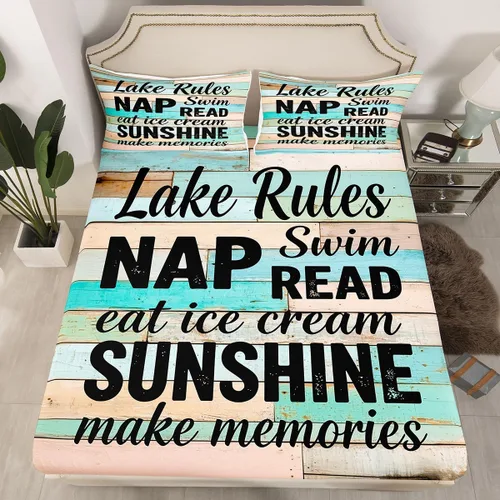 Miniatura 35 de Erosebridal Fishing Fitted Sheet Twin for Boys, Big Pike Fish Black Bed Sheets for Rustic Farmhouse Lake House Decor, Fishing Bedding Set Marine