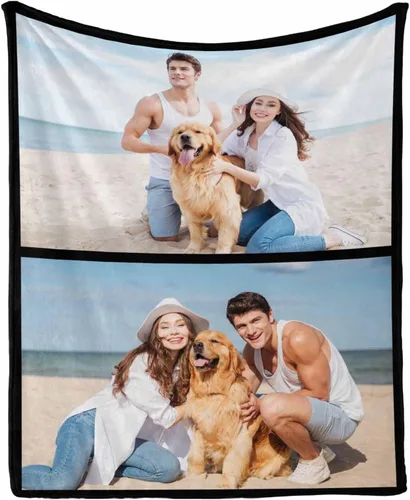 Miniatura 27 de Manta personalizada con tus fotos favoritas, manta personalizada con mis propias imágenes para familia, mamá, papá, hija, hijo, perro, hermanas
