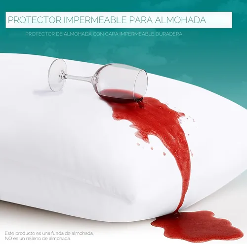 Miniatura 3 de Utopia Bedding - Funda de almohada impermeable con cremallera, 20 x 26 pulgadas, 2 unidades, estándar, color blanco