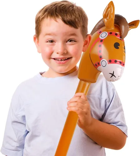 Miniatura 4 de EVERMARKET Caballo inflable, cabeza de caballo inflable en palo, disfraz de caballo, poni, Halloween, vaquero occidental, caballo, baby shower