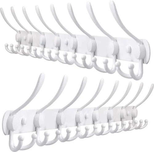 Miniatura 49 de Dseap - Perchero para pared, 5 ganchos triples, resistente, acero inoxidable, riel de gancho de metal para abrigos, sombreros, toallas, bolsos