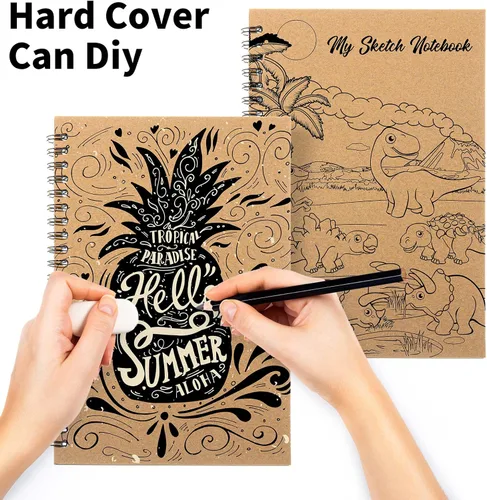 Miniatura 4 de Epakh Paquete de 22 cuadernos en espiral A5 a granel de tapa dura para el regreso a clases, de 5.5 x 8.3 pulgadas, cuaderno de papel para el primer