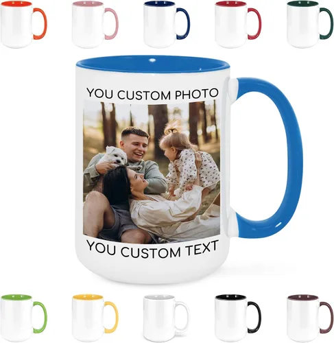 Miniatura 8 de Taza de café personalizada con texto y foto, taza personalizada, ideas únicas, regalos para hombres, mujeres, mamá, papá, novia, novio, amigo, Negro