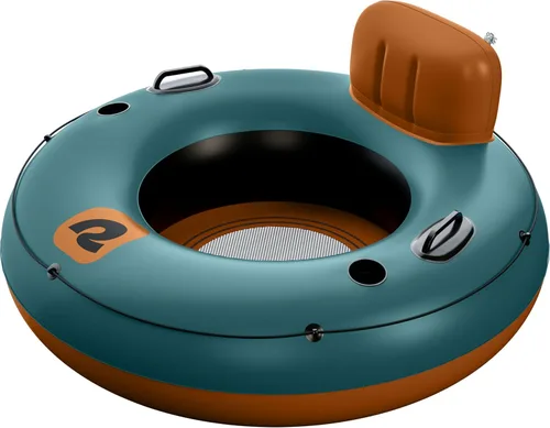 Miniatura 10 de Retrospec Siesta Float - Tubo inflable para río, flotador de agua de alta resistencia con respaldo y portavasos 300 libras Kit de reparación