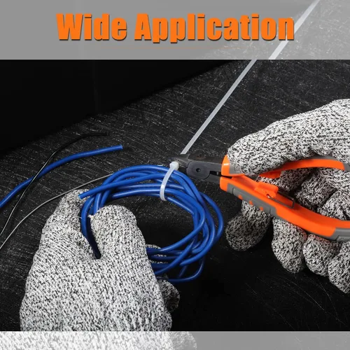 Miniatura 5 de Alicates de corte diagonal de 5 pulgadas, cortadores laterales de alambre con cuerda de mano y cubierta protectora para cortes, cables electrónicos
