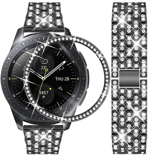 DEALELE Correas compatibles con Samsung Gear Sport/Galaxy Watch de 1.654 pulgadas/Galaxy 4 Classic (1.654 pulgadas), correa de metal de acero con