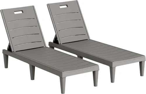 Miniatura 14 de Homall Juego de 2 tumbonas para patio, sillas ligeras para exteriores, 5 ajustes de posición, respaldo para piscina exterior, jardín, patio y playa
