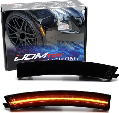 Miniatura 12 de iJDMTOY Kit de luz de marcador lateral de parachoques delantero ámbar completo con lente semitransparente de 36-SMD LED Compatible con Cadillac 2020
