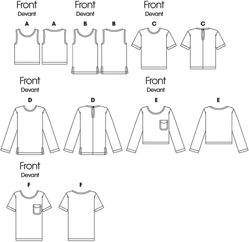 Miniatura 7 de Butterick Patrón de costura R10791 / 6751 - Misses'/Misses' Petite Pullover Tops, Talla: F5 (16-18-20-22-24)