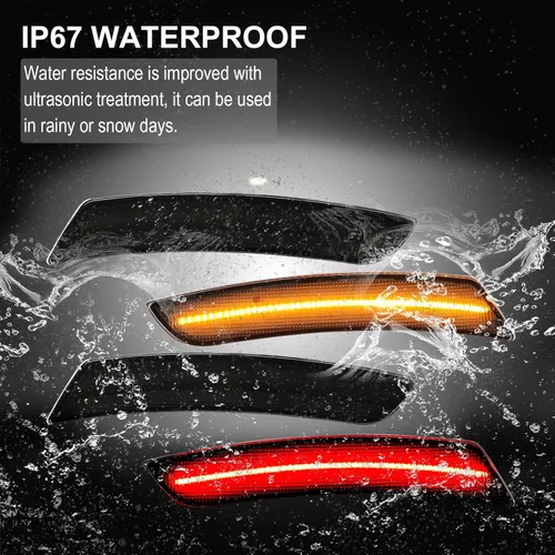 Miniatura 7 de R&F Auto Lentes Ahumados 4PCS Luces LED de Marcador Lateral Ámbar Rojo Compatibles con Camaro 2016-2024, Repuesto para Lámparas de Marcadores