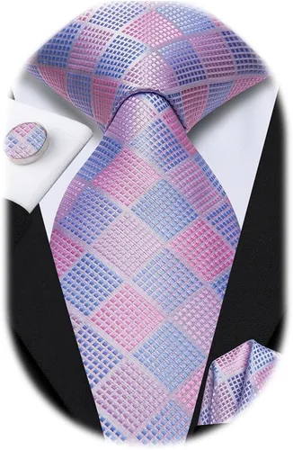 Miniatura 55 de Dubulle Corbata tejida de cachemira para hombre y gemelos de pañuelo para hombre, conjunto de gemelos para boda formal y negocios