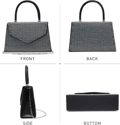 Miniatura 86 de Dasein Bolso de noche para mujer, embragues de fiesta, bolsos de boda, cóctel, baile de graduación, bolsos con purpurina esmerilada