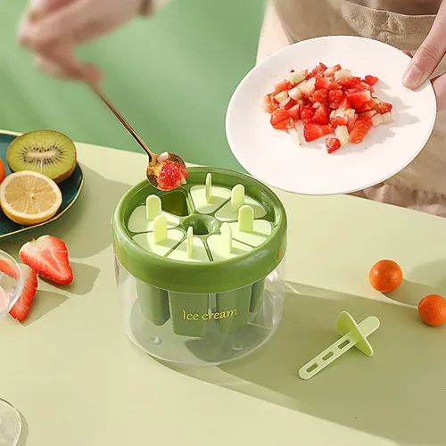 Miniatura 6 de Moldes de silicona para paletas de 8 piezas, moldes de paletas reutilizables, moldes de paletas de hielo, bricolaje, práctica máquina de paletas