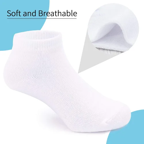 Miniatura 3 de Auranso 15 pares de calcetines deportivos de corte bajo para niños y niñas