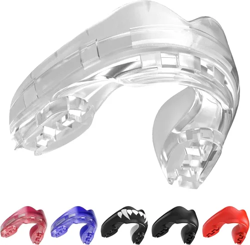 Miniatura 10 de SAFEJAWZ Protector bucal para aparatos ortopédicos, protección superior e inferior, protector bucal remoldeable con estuche para boxeo, baloncesto
