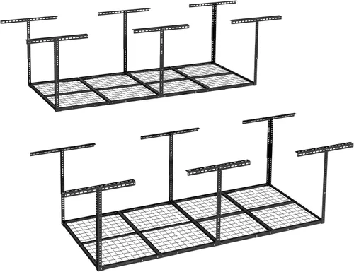 FLEXIMOUNTS Estante de almacenamiento de garaje de 3 x 8 pulgadas, sistema de organización de almacenamiento ajustable, estantes de almacenamiento