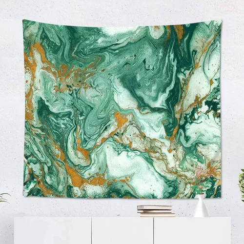 Suklly Tapiz para colgar en la pared de poliéster abstracto dorado verde oscuro decoración del hogar sala de estar dormitorio dormitorio 60 x 80