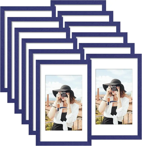 Miniatura 83 de Picrit - Juego de 12 portarretratos de 4 x 6 pulgadas, para fotos de 3.5 x 5 con paspartú o 4 x 6 pulgadas sin paspartú, marcos para colgar