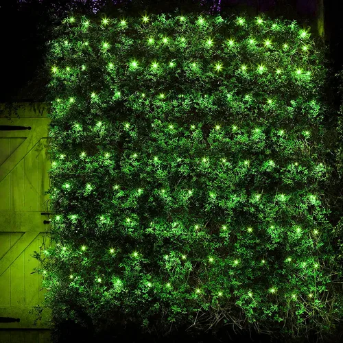 Miniatura 5 de Dazzle Bright 200 luces LED de red del Día de San Patricio, 9.8 pies x 6.6 pies, luces de malla conectables de alambre transparente con 8 modos